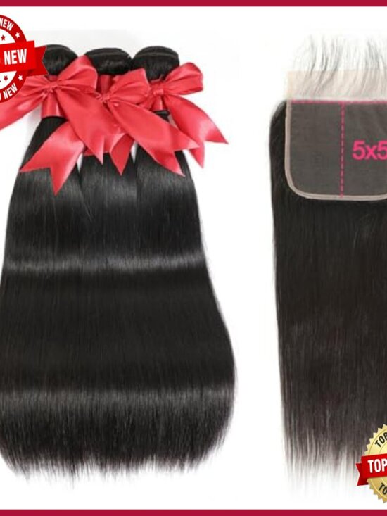 Brazilian Virgin Human Hair Extensions 12A Grade 100% Unprocessed Straight main image 5